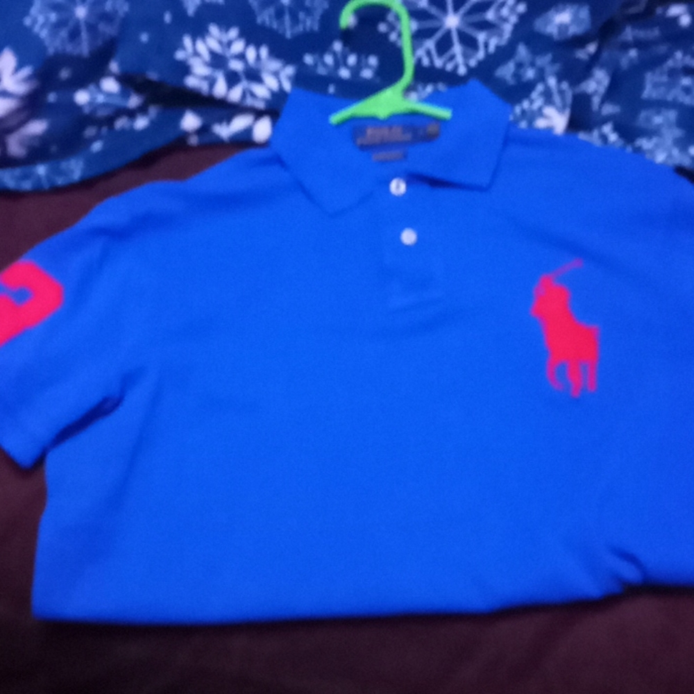 Blue polo shirt